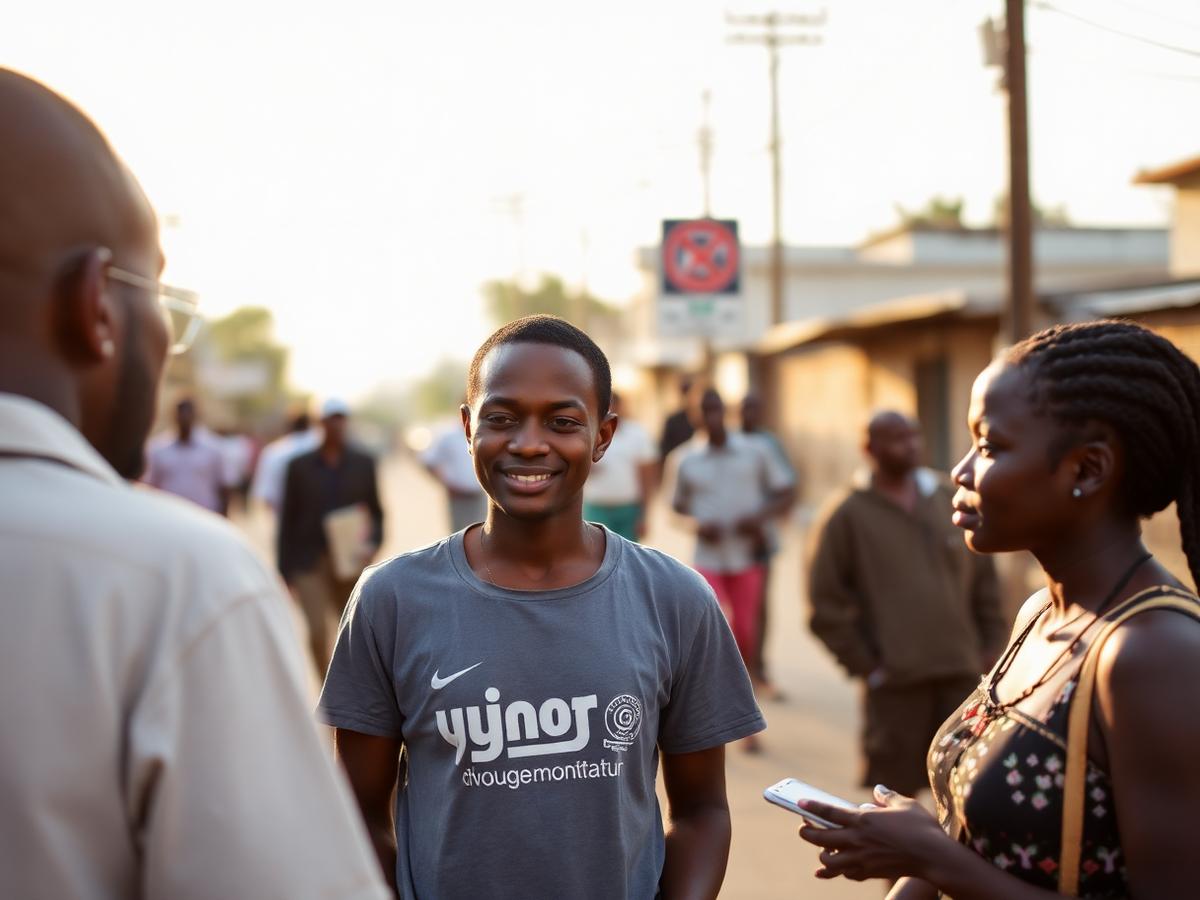 Une action de sensibilisation menée dans un quartier de Kinshasa